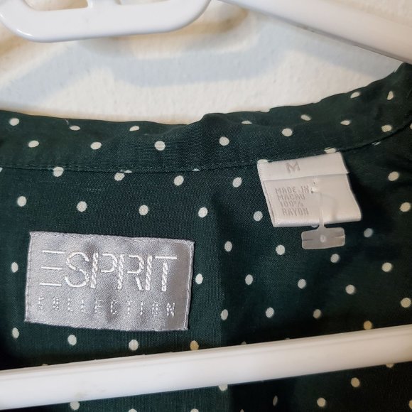 Women's Medium ESPRIT Polka Dot Blouse - Picture 2 of 4